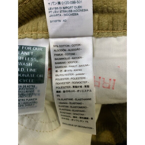 Levi's 311 Corduroy Pants Woman's 29X30 Brown Shaping Skinny Tummy Slimming Y2K - Picture 7 of 11